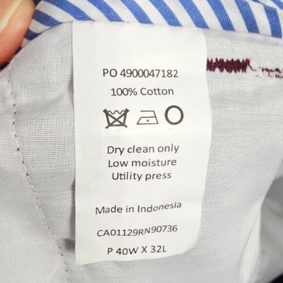 Lauren Ralph Lauren Men’s Corduroy Pants 40W 32L Burgundy Cotton Dress Trousers - Picture 10 of 10